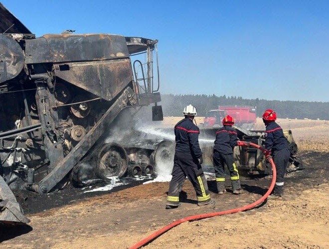 Incendie agricole à Saint-Broing